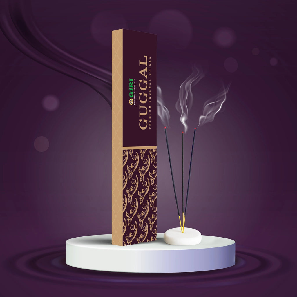 Giri Guggal Incense Sticks are meticulously crafted to bring the essence of the sacred guggal resin.
