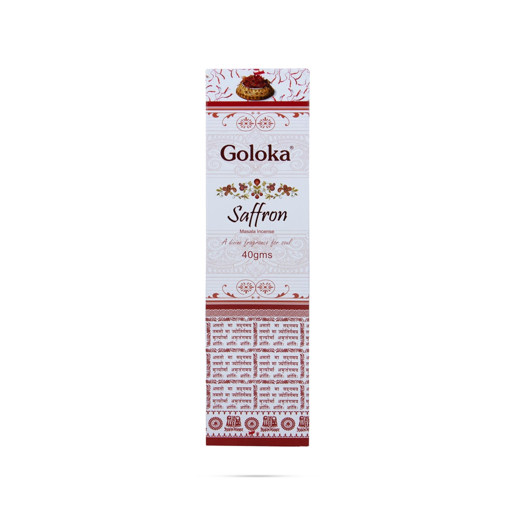 Goloka seva's Saffron Masala Incense sticks will fill you with heavenly scents.
