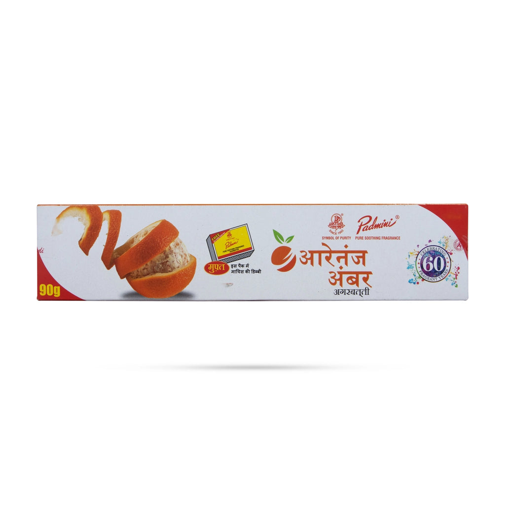 Padmini Orange Amber incense sticks, you can lose yourself in the everlasting essence of peace.
