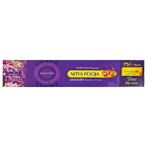 Ambica Nitya Pooja Lavender Incense is designed to calm your environment for pooja.
