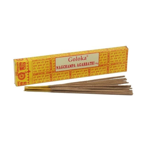 Goloka seva Nag Champa Incense emits a divine fragrance of a soft and spicy sweetnes.
