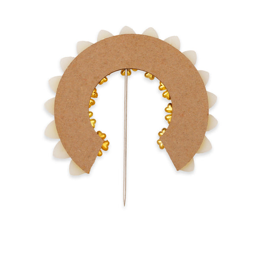 Hair Arch - 4.5 Inches | Artificial Flower Arch/ Artificial Moti Bead Arch for Deity - Head & Face Accessories