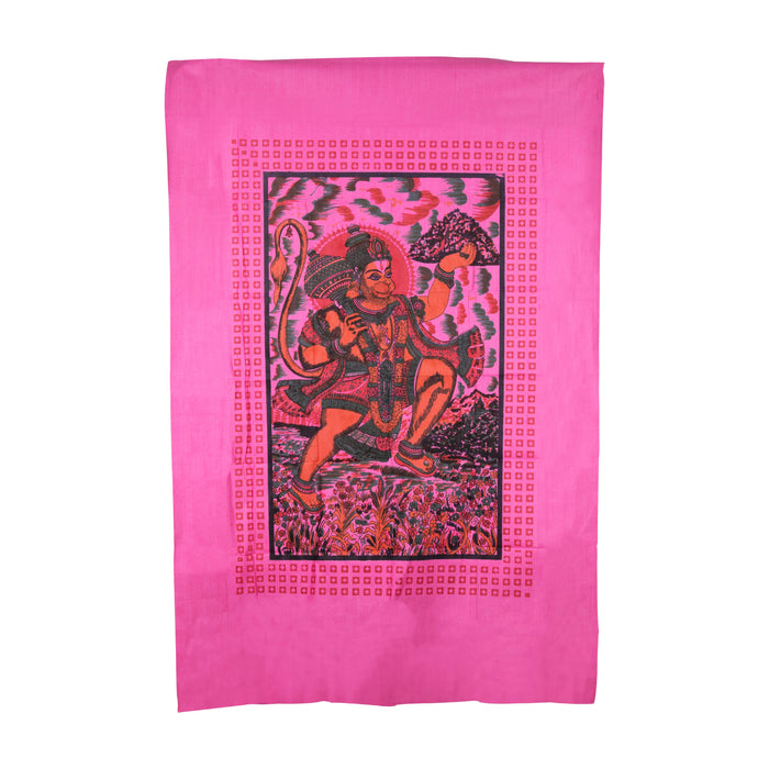 Cotton Screen - 5.5 x 4 Feet | Hanuman Curtain for Pooja Room - Deity Curtain