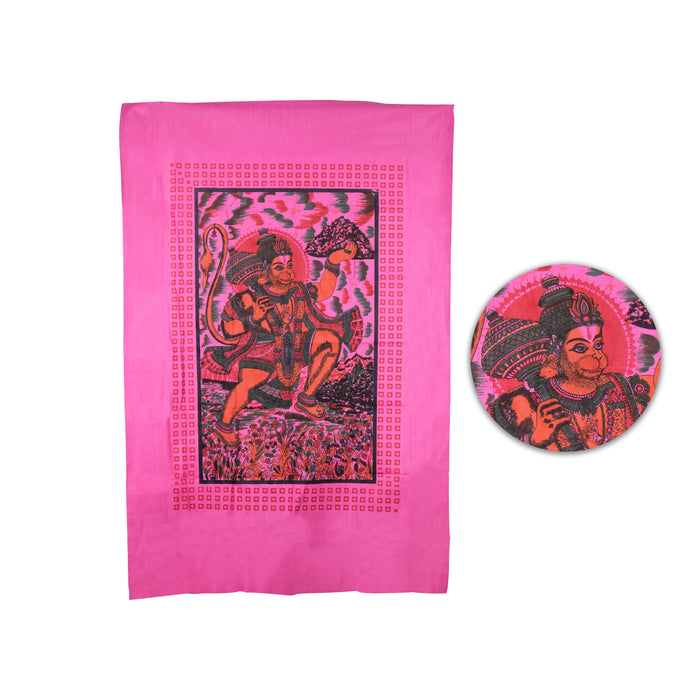 Cotton Screen - 5.5 x 4 Feet | Hanuman Curtain for Pooja Room - Deity Curtain