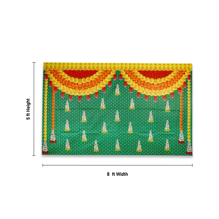 Satin Screen - 5 x 3.5 Feet | Cutain for Pooja Room/ Assorted Design