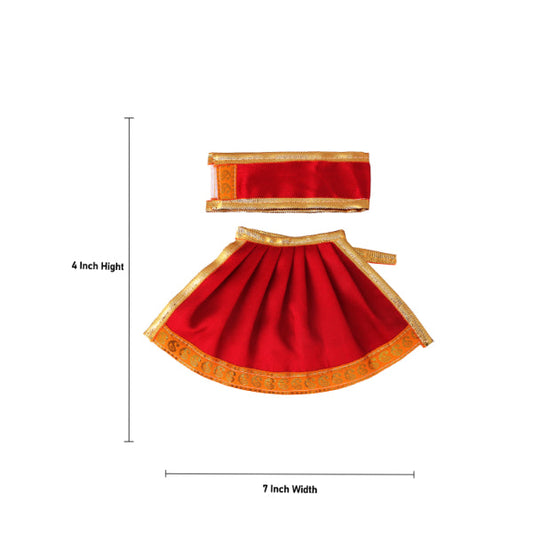Devi Dress - 4 Inch  | Satin Apoorva Material/ Amman Pavadai/ Mata Dress for Deity/ Assorted Colour and Design - Devi Dress