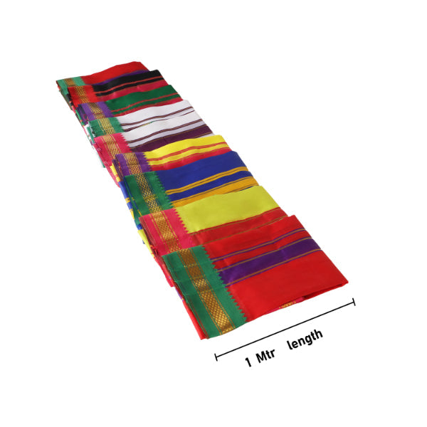 Navagraha Vastram - 1 Muzham | Navagraha Silk Cloth Set/ Navagraha Colour Clothes for Deity - Bhagwan Vastra