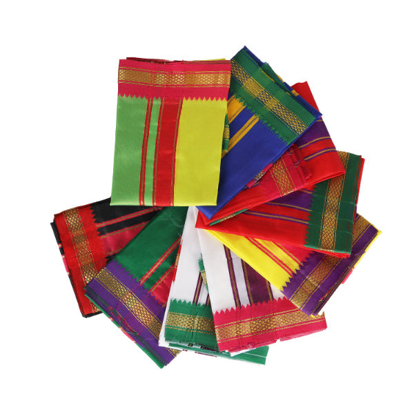Navagraha Vastram - 1 Muzham | Navagraha Silk Cloth Set/ Navagraha Colour Clothes for Deity - Bhagwan Vastra