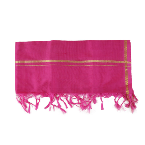 Angavastram - 2 Muzham | Jari Border Colour Thundu/ Silk Towel for Men/ Assorted Colour - Shawls & Towels