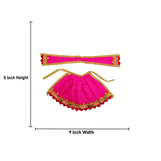 Devi Dress - 5 Inch | Satin Material/ Amman Pavadai/ Mata Dress for Deity/ Assorted Colour and Design - Devi Dress