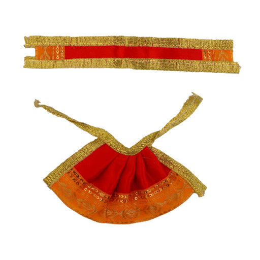 Devi Dress - 2 Inch | Satin Material/ Amman Pavadai/ Mata Dress for Deity/ Assorted Colour and Design - Devi Dress