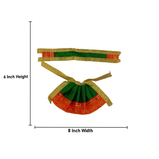 Devi Dress - 2 Inch | Satin Material/ Amman Pavadai/ Mata Dress for Deity/ Assorted Colour and Design - Devi Dress