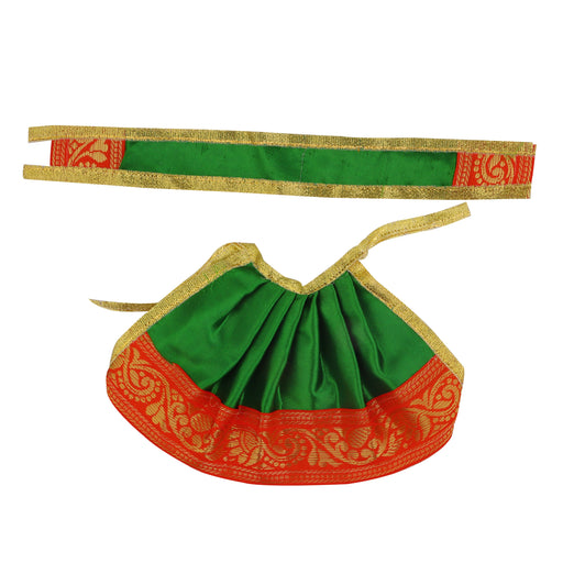 Devi Dress - 4 Inch | Satin Apoorva Material/ Amman Pavadai/ Mata Dress for Deity/ Assorted Colour and Design - Devi Dress