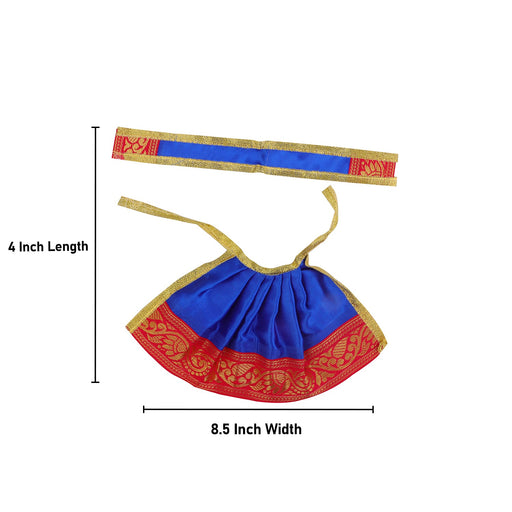 Devi Dress - 4 Inch | Satin Apoorva Material/ Amman Pavadai/ Mata Dress for Deity/ Assorted Colour and Design - Devi Dress