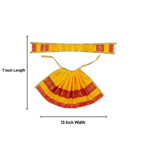 Devi Dress - 7 x 13 Inches | Satin Apoorva Material/ Amman Pavadai/ Mata Dress for Deity/ Assorted Colour and Design - Devi Dress