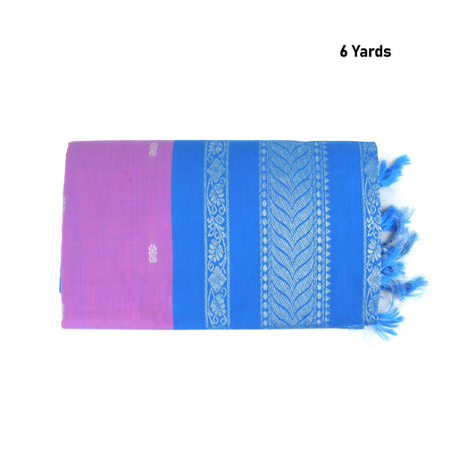 Saree - 6 Yards | Kalyani Silk Material/ Silver Design Border Traditional Saree for Women - Sarees & Blouse