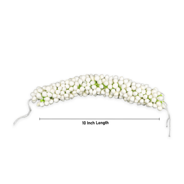 Jasmine Gajra Flower - 10 Inches | Varalakshmi Decor/ Artificial Jasmine Flower for Hair - Mala