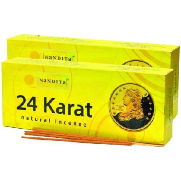 The elevating aroma of Nandita 24 Karat Natural Incense Sticks.
