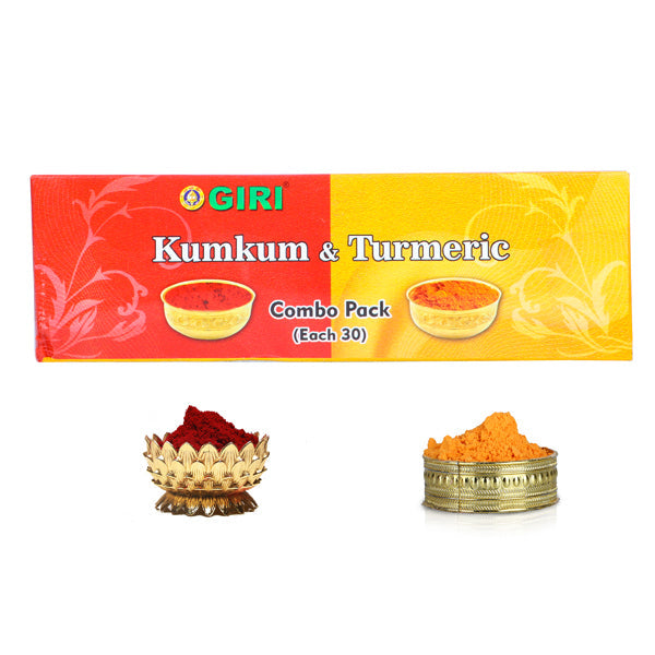 Giri Turmeric Kumkum Set - 30 Pcs | Thamboola Gift/ Haldi/ Kungumam/ Yellow, Red Colour