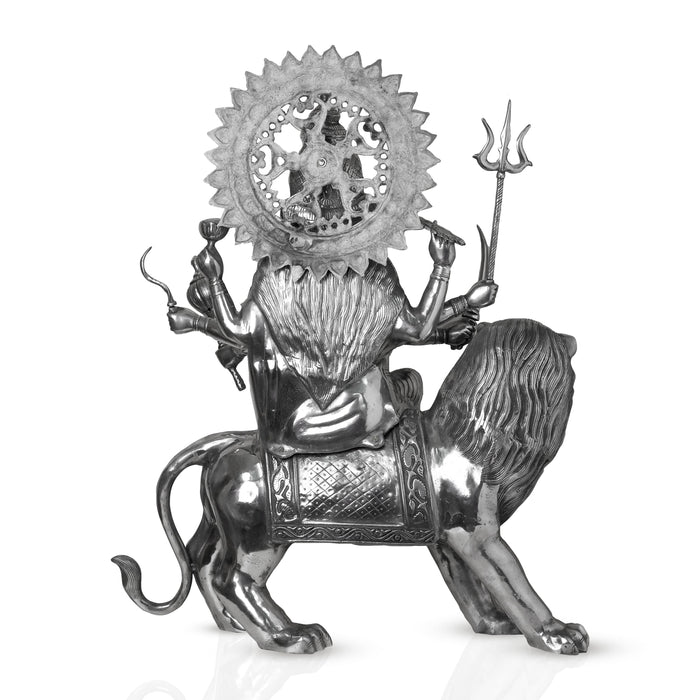 Durga Murti - 45 Inches | Sherawali Mata/ Copper Idol for Pooja/ 15.580 Kgs Approx