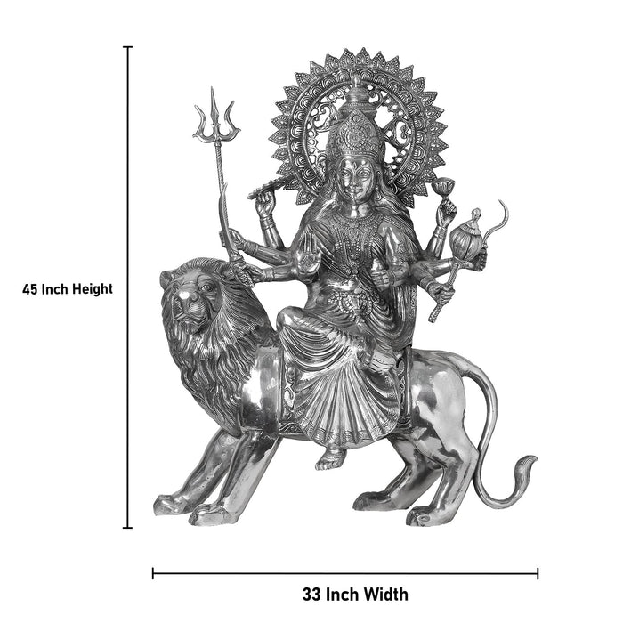 Durga Murti - 45 Inches | Sherawali Mata/ Copper Idol for Pooja/ 15.580 Kgs Approx
