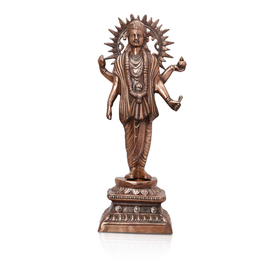 Vishnu Statue - 23 Inches | Copper Idol/ Vishnu Standing Idol/ Vishnu Murti for Pooja/ 2 Kgs Approx - Copper Murties