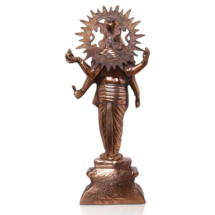 Vishnu Statue - 23 Inches | Copper Idol/ Vishnu Standing Idol/ Vishnu Murti for Pooja/ 2 Kgs Approx - Copper Murties