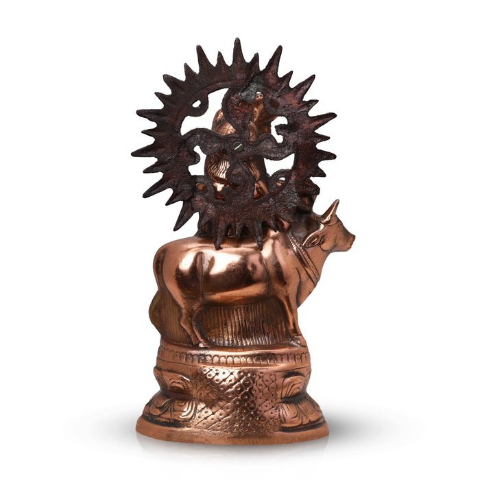 Krishnan Statue - 14 Inches | Copper Idol/ Cow Krishna Idol for Pooja/ 1.240 Kgs Approx - Copper Murties