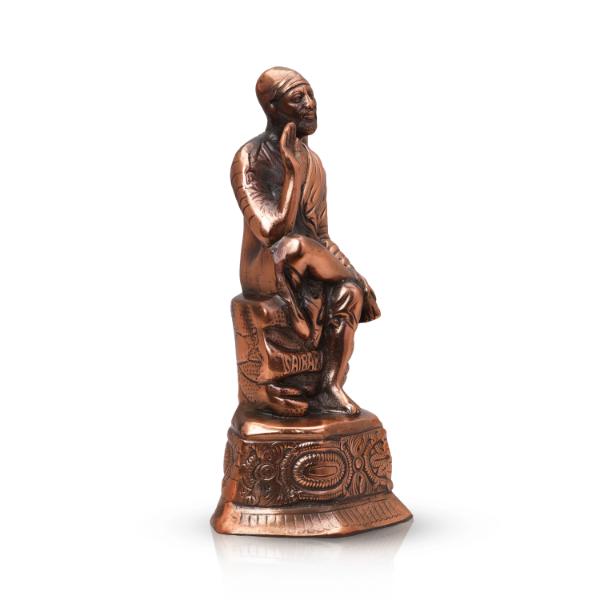 Saibaba Statue - 13 Inches | Copper Idol/ Saibaba Idol/ Sai Baba Murti for Pooja/ 920 Gms Approx - Copper Murties