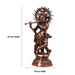 Krishna Murti - 22 x 10 Inches | Krishna Statue/ Copper Oxidised Krishna Idol for Pooja/ 2.240 Kgs Approx - Copper Murties