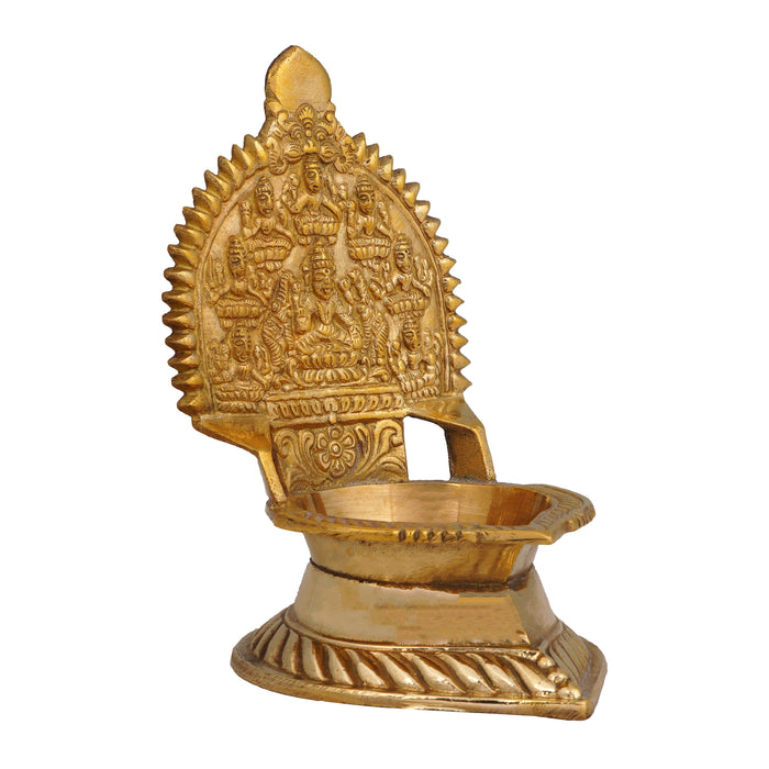 Ashtalakshmi Vilakku | Brass Vilakku/ Gold Polish Ashtalaxmi Lamp/ Deepam for Pooja