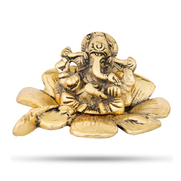 Ganesh Murti - 2.5 Inches | Ganapati Idol/ Aluminium Statue/ Vinayagar Statue for Pooja/ 175 Gms Approx