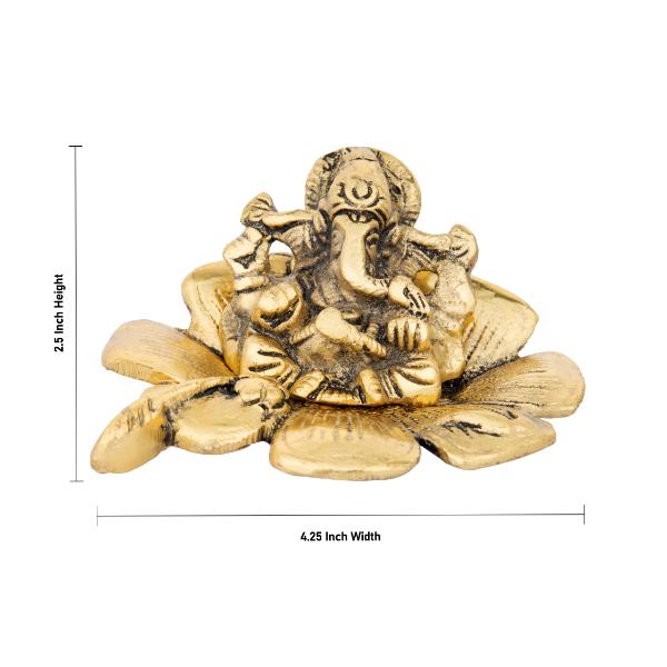 Ganesh Murti - 2.5 Inches | Ganapati Idol/ Aluminium Statue/ Vinayagar Statue for Pooja/ 175 Gms Approx
