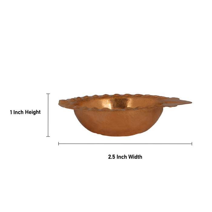 Karthik Deepam - 1 x 2.5 Inches | Copper Lamp/ Vilakku/ Agal Diya for Pooja/ 60 Gms Approx