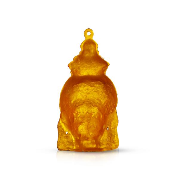 Ammavari Face - 6.5 Inches | Zinc Varalakshmi Amman Face/ Yellow Goddess Face for Deity Decor - Head & Face Accessories