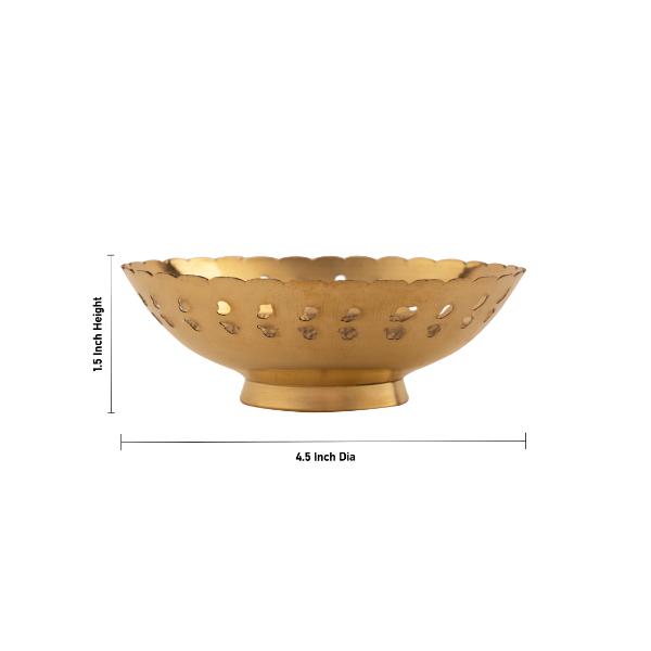 Brass Bowl - 1.5 x 4.5 Inches | Katora/ Katori/ Brass Katori for Pooja/ 105 Gms Approx