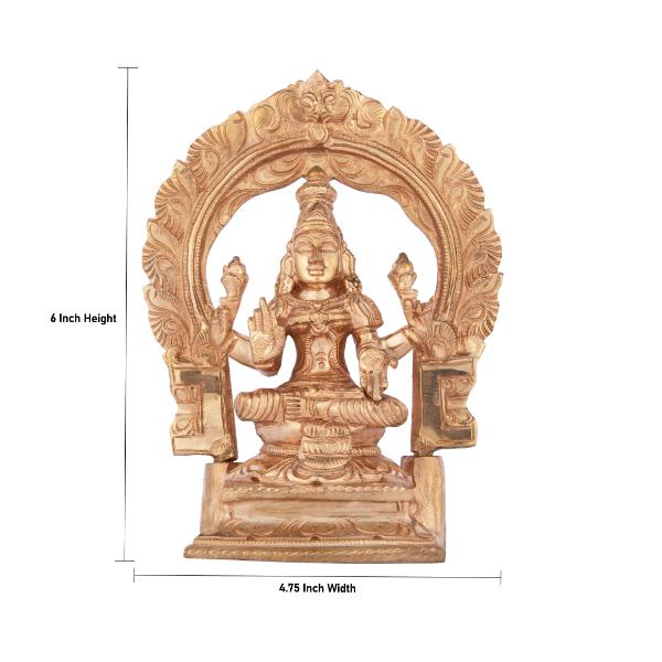 Laxmi Murti with Arch - 6 Inches | Lakshmi Idol/ Panchaloha Statue/ Lakshmi Murti for Pooja/ 900 Gms Approx