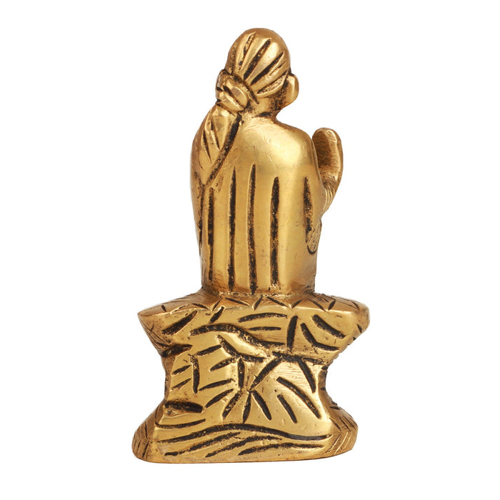 Saibaba Statue - 2.5 Inches | Antique Brass Statue/ Sai Baba Murti/ Saibaba Idol for Pooja/ 180 Gms Approx