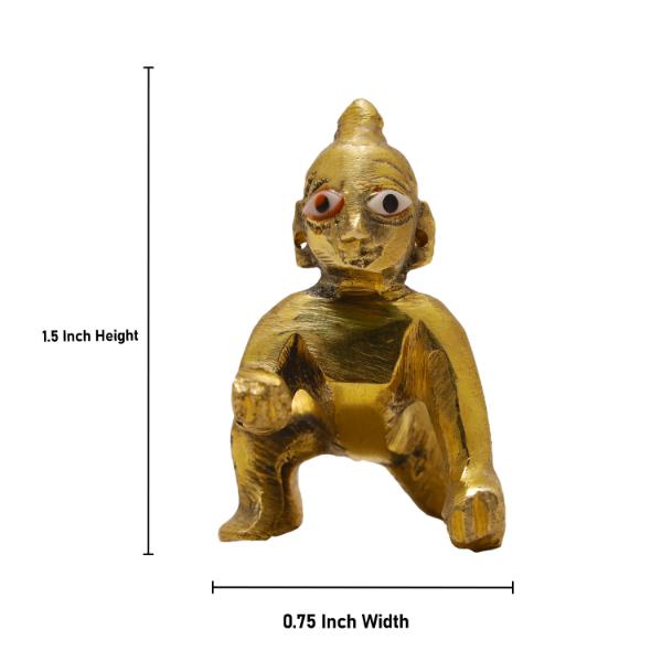 Crawling Krishna | Little Krishna Murti/ Brass Idol/ Little Krishna Statue for Pooja