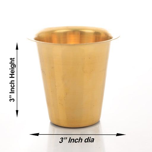 Brass Tumbler - 3 x 3 Inches | Coffee Tumbler for Home - Kitchen