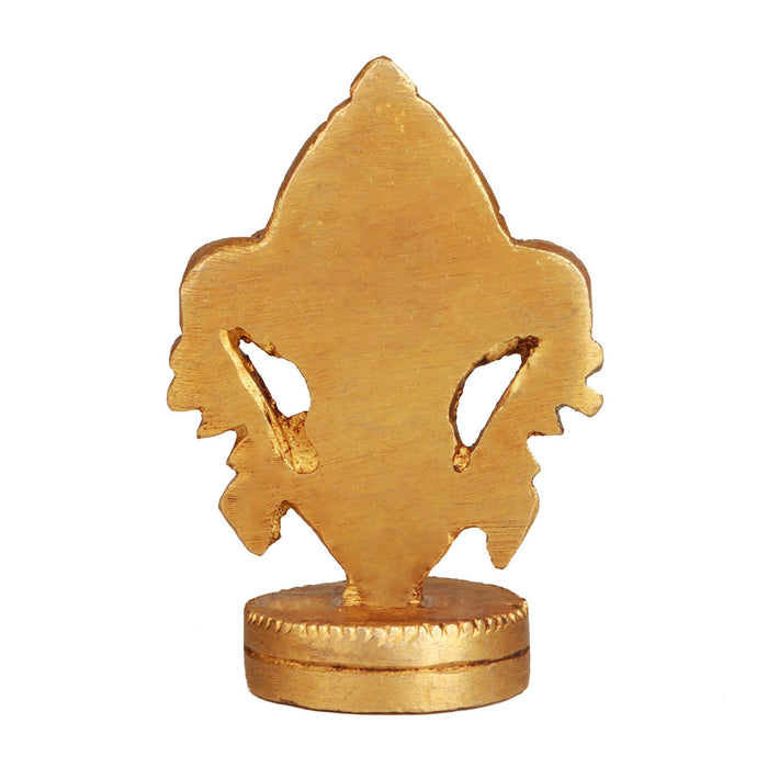 Brass Shankh with Base - 2 Inches | Antique Finish Sangu Statue for Deity/ 60 Gms Approx - Deity Accessories