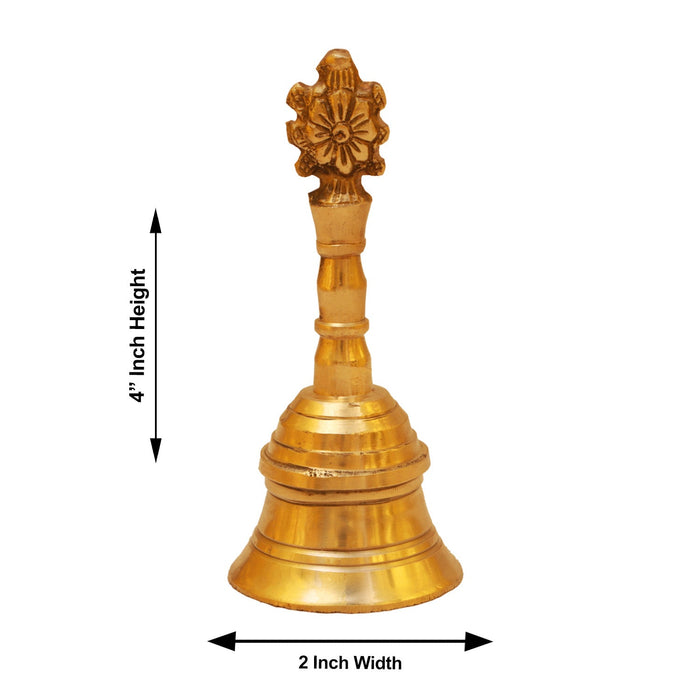 Hand Bell | Puja Bell/ Brass Bell/ Shankh Chakra Handle Ghanti for Home