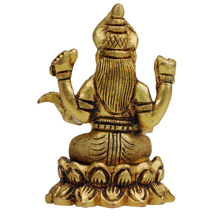 Saraswati Murti - 3 Inches | Antique Brass Statue/ Saraswati Idol for Pooja/ 250 Gms Approx