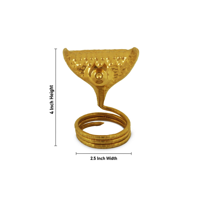 Brass Nagam Idol - 4 Inches | Brass Naag/ Snake Statue for Pooja/ 60 Gms Approx