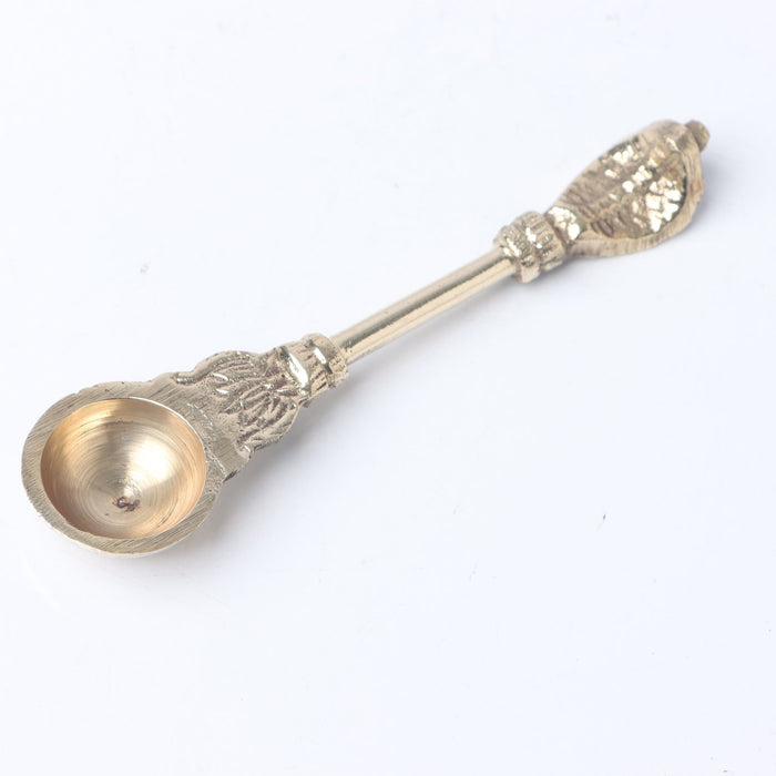 Brass Achmani | Achmani Spoon/ Pooja Spoon/ Nagam Handle Uddharani for Pooja