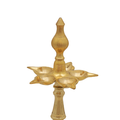 Kerala Vilakku | Brass Nilavilakku/ Pancha Mukhi Kalash Deep/ Lamp for Pooja - Kerala Vilakku