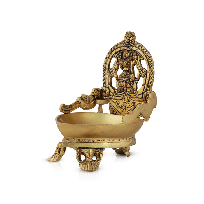 Agal Deepam with Deity Design - 6 x 4 Inches | Karthik Diya/ Brass Lamp for Pooja/ 1.260 Kgs Approx - Karthik Deep
