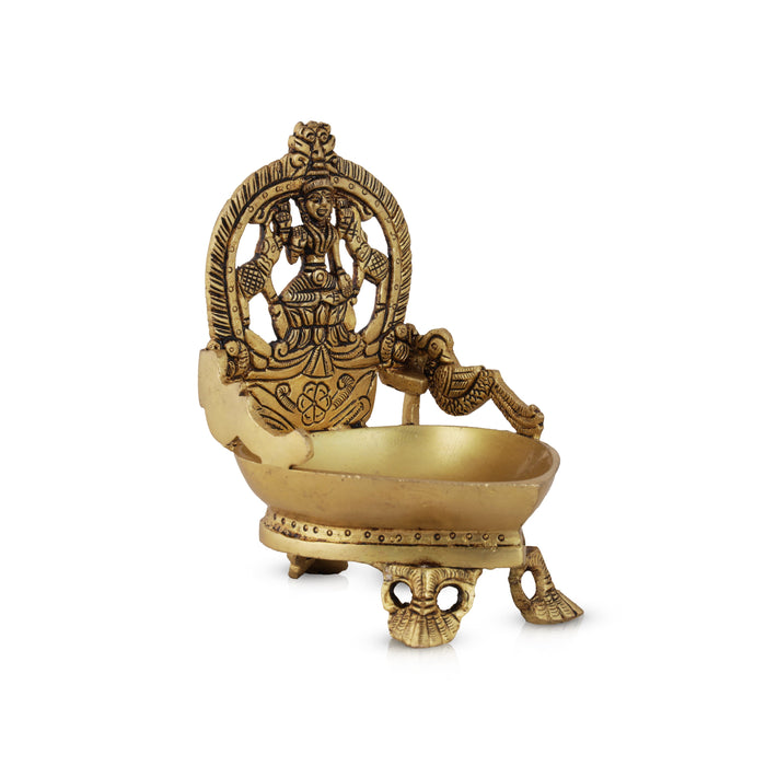 Agal Deepam with Deity Design - 6 x 4 Inches | Karthik Diya/ Brass Lamp for Pooja/ 1.260 Kgs Approx - Karthik Deep