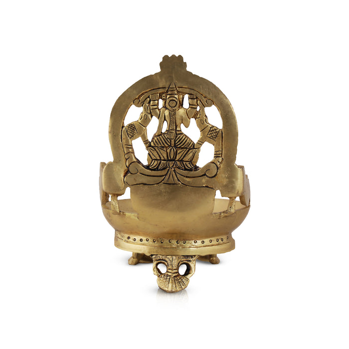 Agal Deepam with Deity Design - 6 x 4 Inches | Karthik Diya/ Brass Lamp for Pooja/ 1.260 Kgs Approx - Karthik Deep