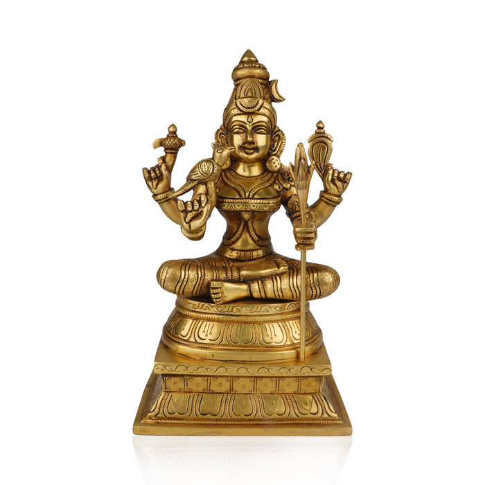 Kamatchi Amman Statue - 12 Inches | Kamakshi Amman Idol/ Brass Idol for Pooja/ 5.500 Kgs Approx - Brass Murties